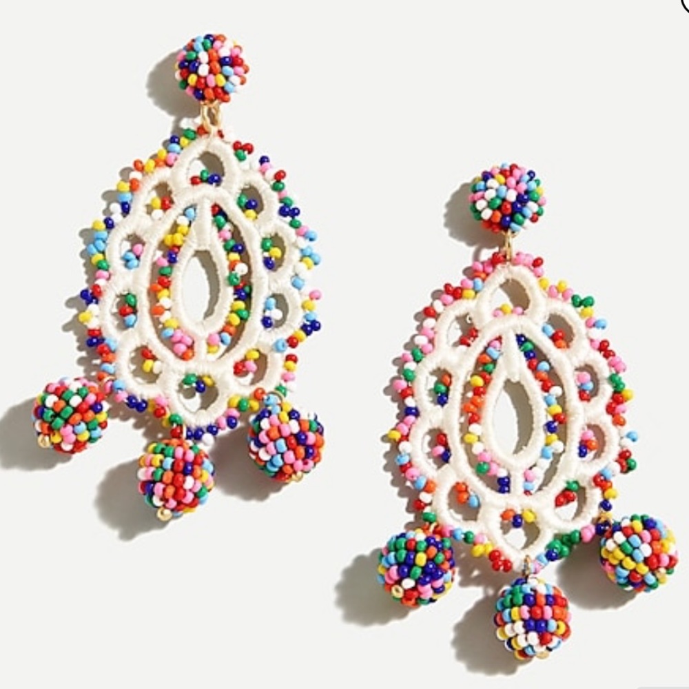 J.Crew rainbow beaded earrings